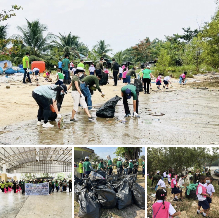 ชุมชนร่วมเก็บขยะบริเวณชายหาดเกาะคณฑี ทะเลระนอง