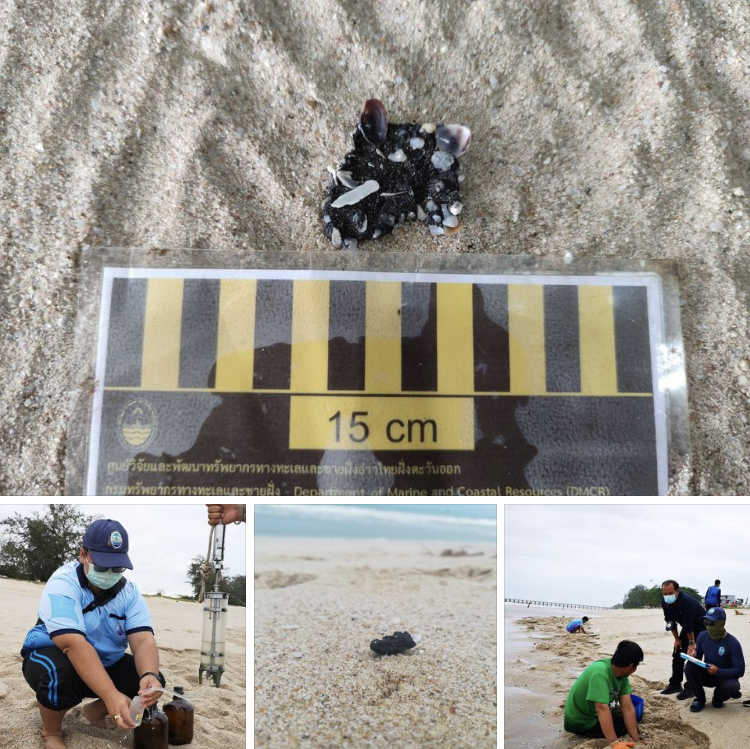 ผลการตรวจคุณภาพน้ำ จากการแจ้งพบคราบน้ำมันหาดแม่รำพึง