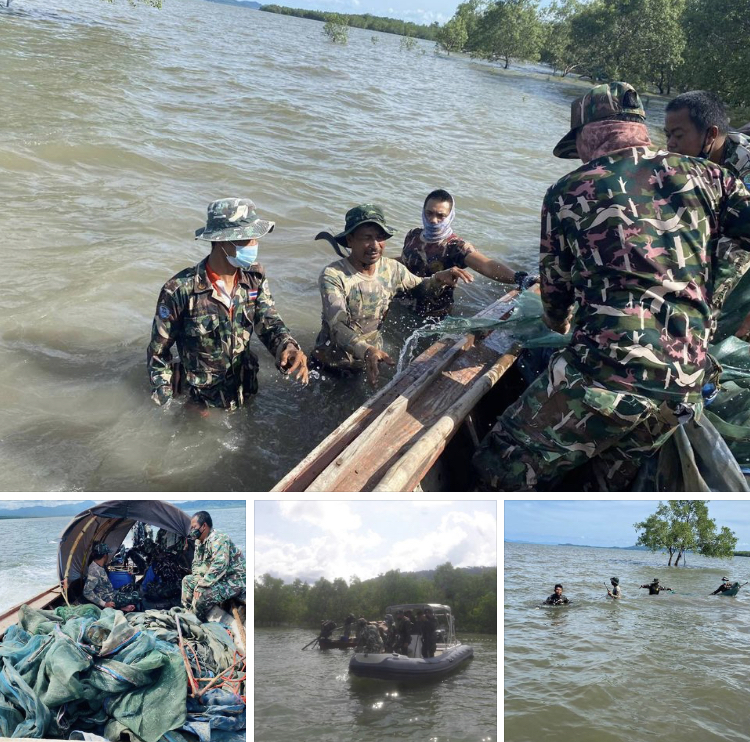 จับยึด ลักลอบใช้อวนรังผิดกฎหมายในเขตอุทยานระนอง