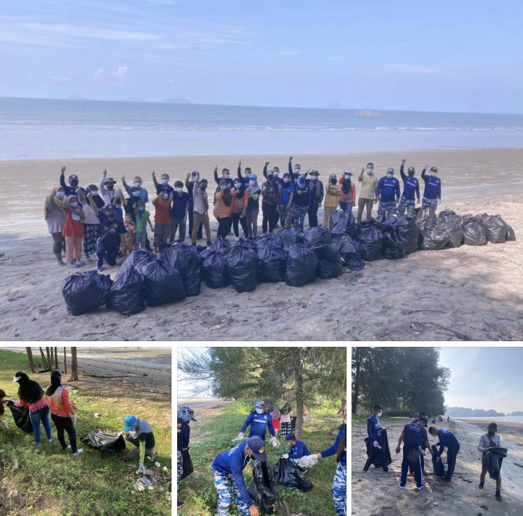 รวมใจผองเพื่อนชาวปากน้ำ เก็บขยะชายหาดกาสิง สตูล
