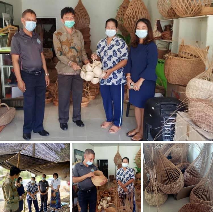 ส่งเสริมชุมชนกันตัง ผลิตสินค้าจักสานจากก้านจาก