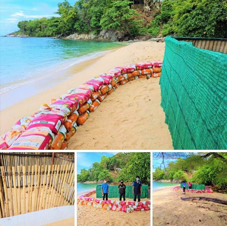 ยังไหว แนวป้องกันน้ำทะเลรุกยังไม่ท่วมถึงรังไข่เต่าตนุหาดราไวย์