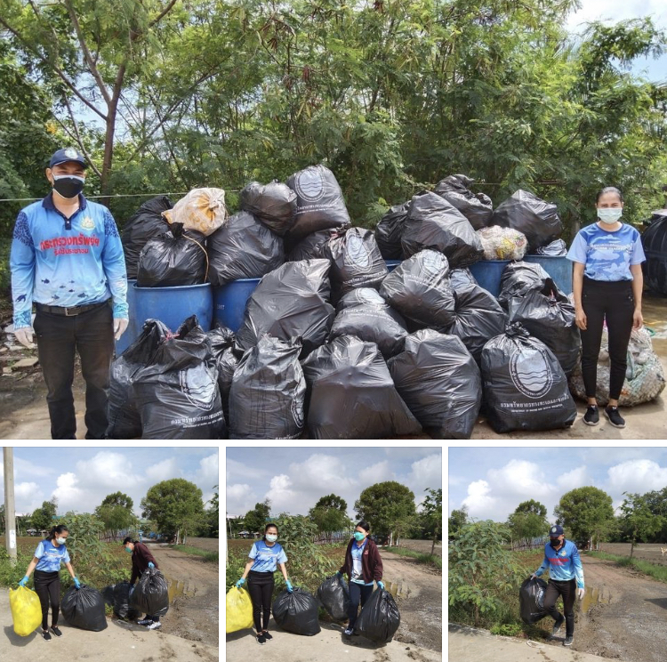 ผลงานเก็บขยะของประมงพื้นบ้านเรือเล็กทะเลบางหญ้าแพรก
