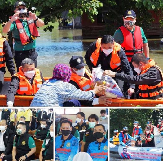 ตามคณะ มท.๑ ส่งน้ำใจช่วยผู้ประสบอุทกภัยบางปลาม้าต่อเนื่องวันที่๖