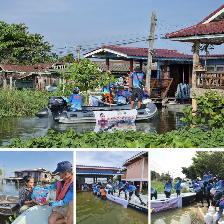 กรมทะเลยังเกาะติดพื้นที่บางปลาม้า ช่วยผู้ประสบอุทกภัย