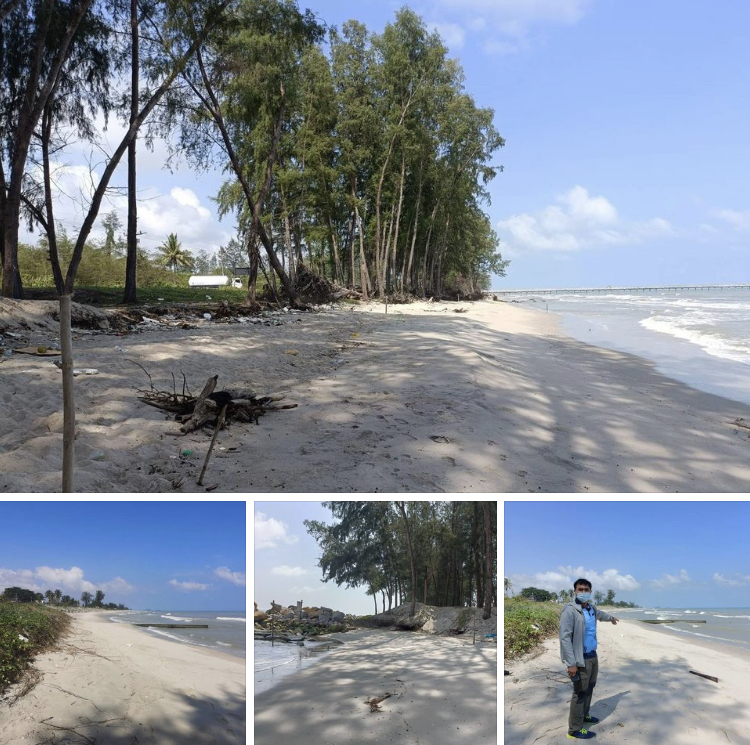 สำรวจ เพื่อกำหนดจุดติดตั้งรั้วดักตะกอนทรายหาดคชาทัศน์