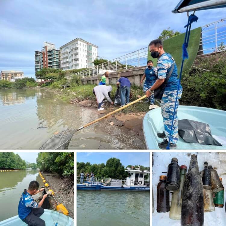 ล่องเรือพาน้องๆ จิตอาสาเก็บขยะในป่าชายเลนระยอง