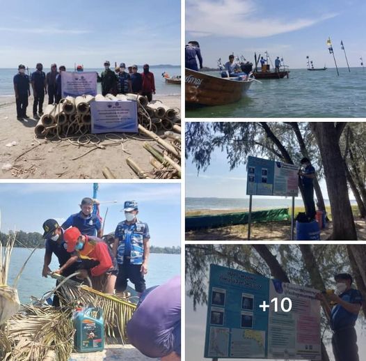 กรมทะเลและชายฝั่ง ร่วมวางซั้งบ้านปลา และติดตั้งป้ายประชาสัมพันธ์เกี่ยวกับแมงกะพรุนพิษในพื้นที่ จ.ระยอง