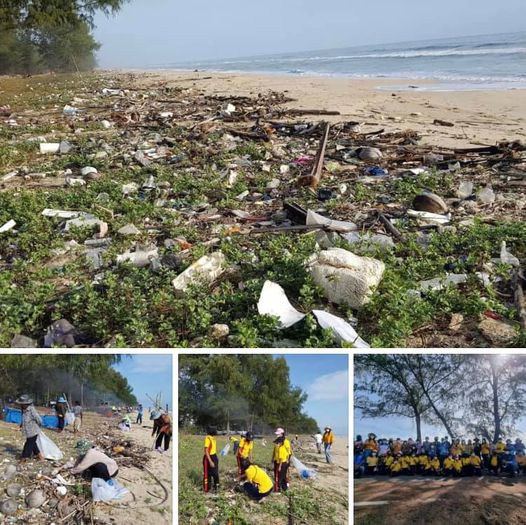 ระดมพลังชาวกระดังงา เก็บขยะชายหาดหน้าบ้านกว่าสี่ตัน