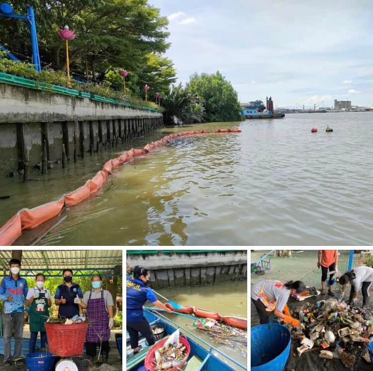 กลุ่มชุมชนบ้านวัดจากแดง จัดเก็บขยะปากน้ำเจ้าพระยา