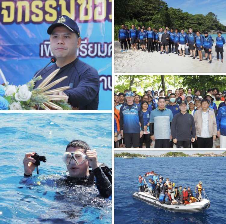 รัฐมนตรี ทส. นำทีมเปิดโครงการซ่อมแซมทุ่นจอดเรือ และเก็บขยะใต้ทะเล ก่อนเปิดฤดูกาลท่องเที่ยว เขตอุทยานแห่งชาติหมู่เกาะสิมิลัน