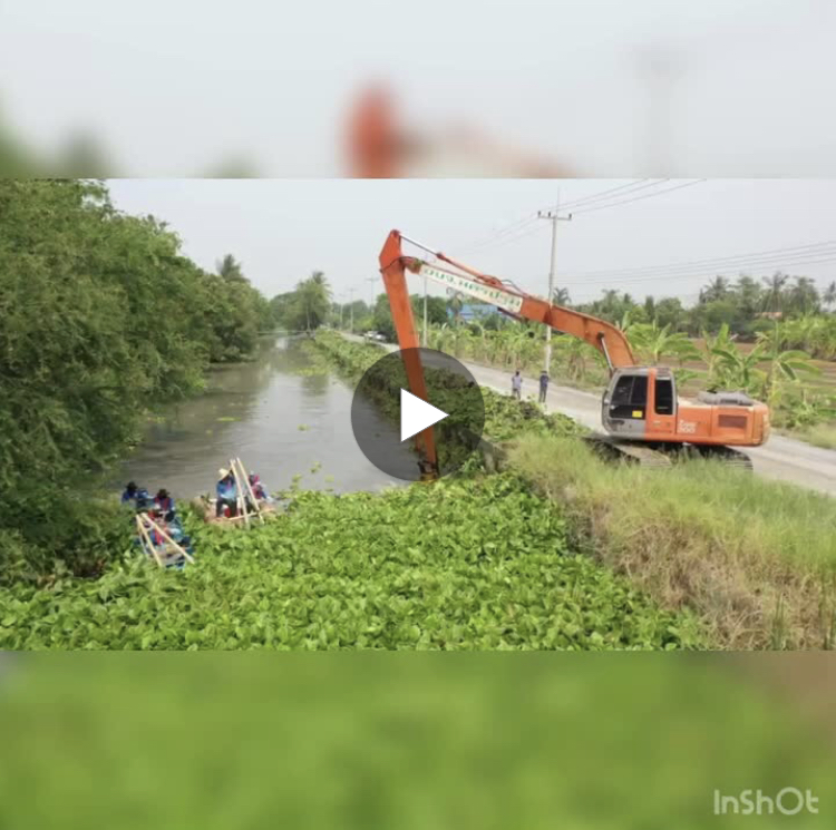 พาชม การกำจัดผักตบชวาในคลองรอยต่อสมุทรสาคร-นครปฐม