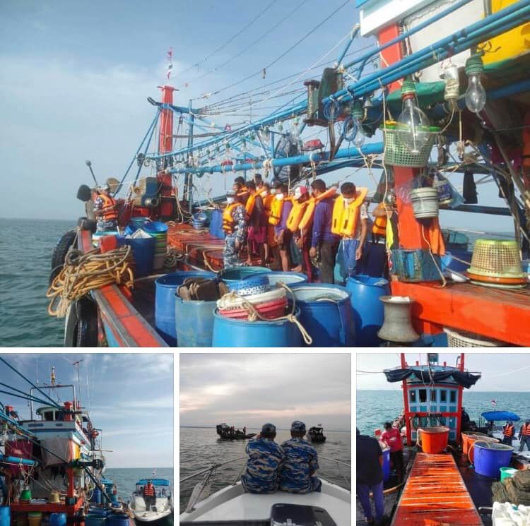 ร่วมทีม ศรชล. ตรวจการทำประมงในทะเลปัตตานี