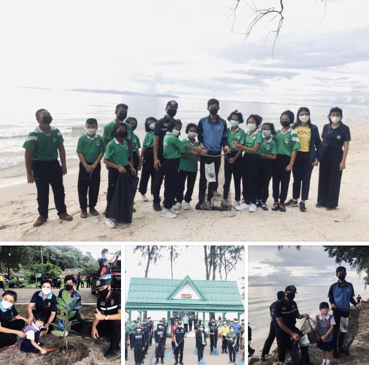 ร่วมงานสภากาชาดตราด เก็บขยะชายหาดราชการุณย์