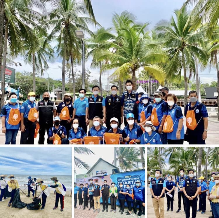 อาสาสมัครกาชาดชวนชาวแสนสุข เก็บขยะหาดบางแสน-หาดวอนนภา