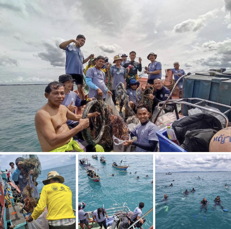 อบจ.สงขลา นำจิตอาสาเก็บขยะในกองปะการังเทียม
