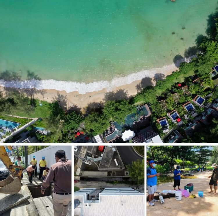 ตรวจสอบที่มาน้ำเสียไหลลงทะเล หาดกมลา ชายฝั่งทะเลภูเก็ต