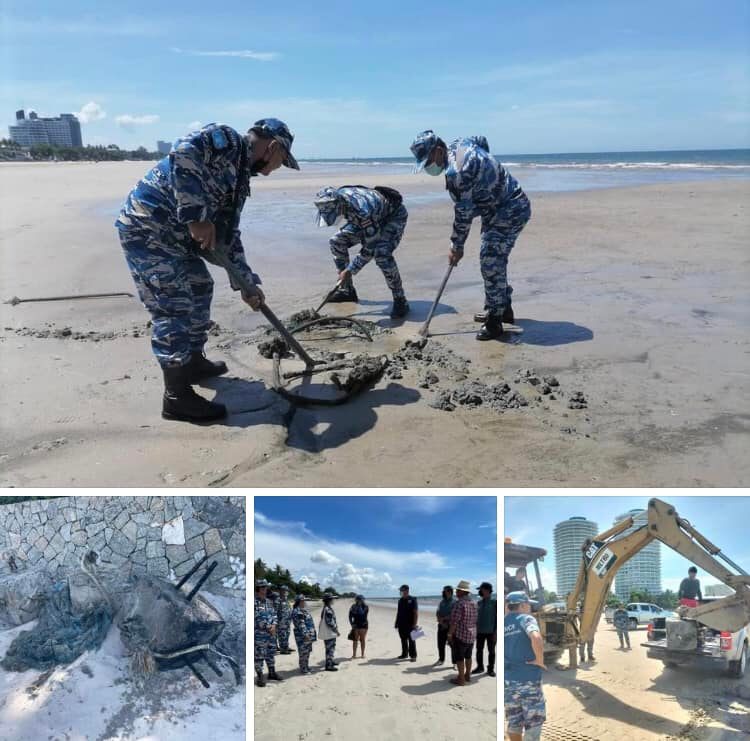 เร่งเก็บฐานทุ่นแนวเขต พบคลื่นซัดเกยหาดหัวหิน