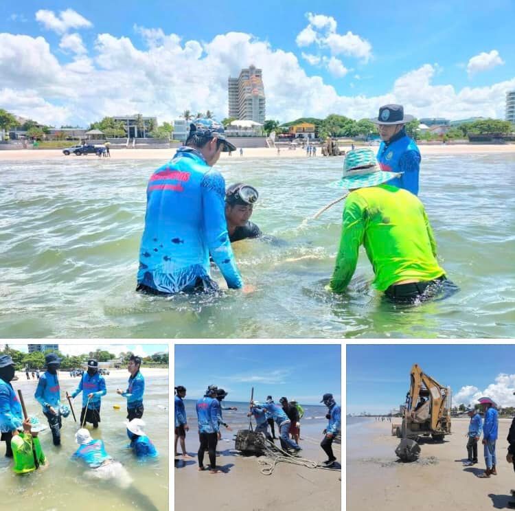 ลุยเก็บฐานทุ่น ลดผลกระทบนักท่องเที่ยวหาดหัวหิน
