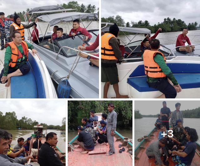กรม ทช. ร่วมค้นหาชาวประมงพื้นบ้านผู้ประสบภัยทางทะเล ปากแม่น้ำตาปี จ.สุราษฎร์ธานี