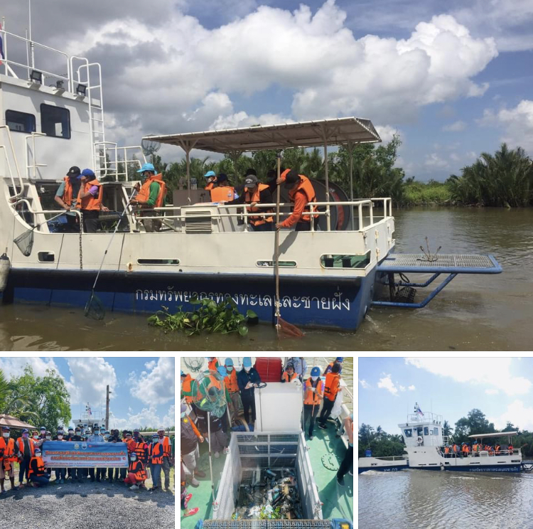 ล่องเรือเก็บขยะ ตัดตอนก่อนออกทะเลนครศรีธรรมราช