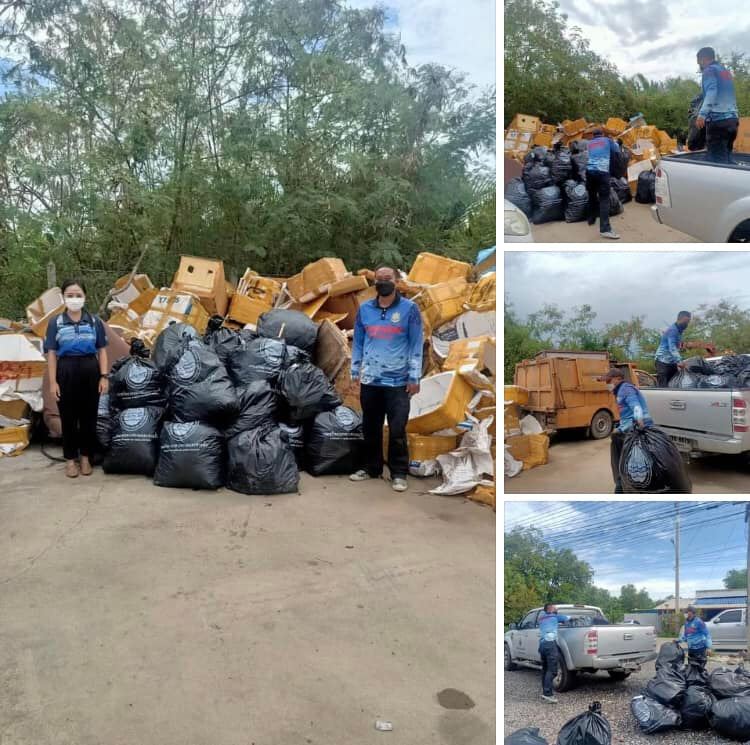 เก็บรวบรวมขยะจากเรือประมงพื้นบ้านบางหญ้าแพรก