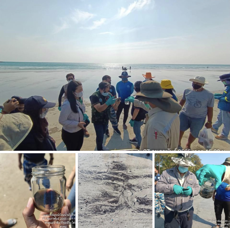 ผลตรวจสอบก้อนน้ำมันดินบริเวณหาดแม่รำพึง พบประปราย