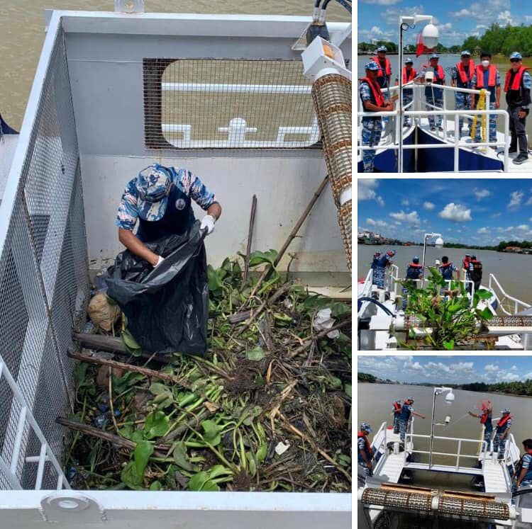 ล่องเรือเก็บขยะปากแม่น้ำอ่าวบ้านดอน-ปากน้ำตาปี