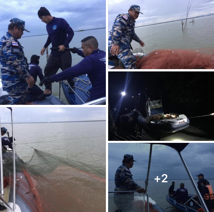 กรม ทช. บูรณาการป้องกันและปราบปราม ตรวจยึดเครื่องมือประมงผิดกฎหมายพื้นที่ทะเลนครศรีธรรมราช