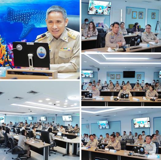 รองปลัดฯ เถลิงศักดิ์ มอบนโยบายฯ รับฟังแผนการดำเนินงานการบริหารจัดการทรัพยากรทางทะเลและชายฝั่ง ประจำปีงบประมาณ 2567