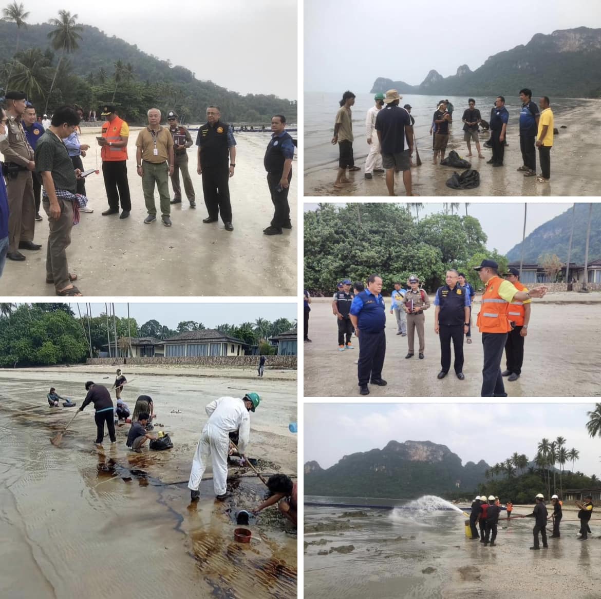 กรม ทช. ลงพื้นที่ตรวจสอบเหตุพบคราบน้ำมันบริเวณหาดนางกำ จ.สุราษฎร์ธานี