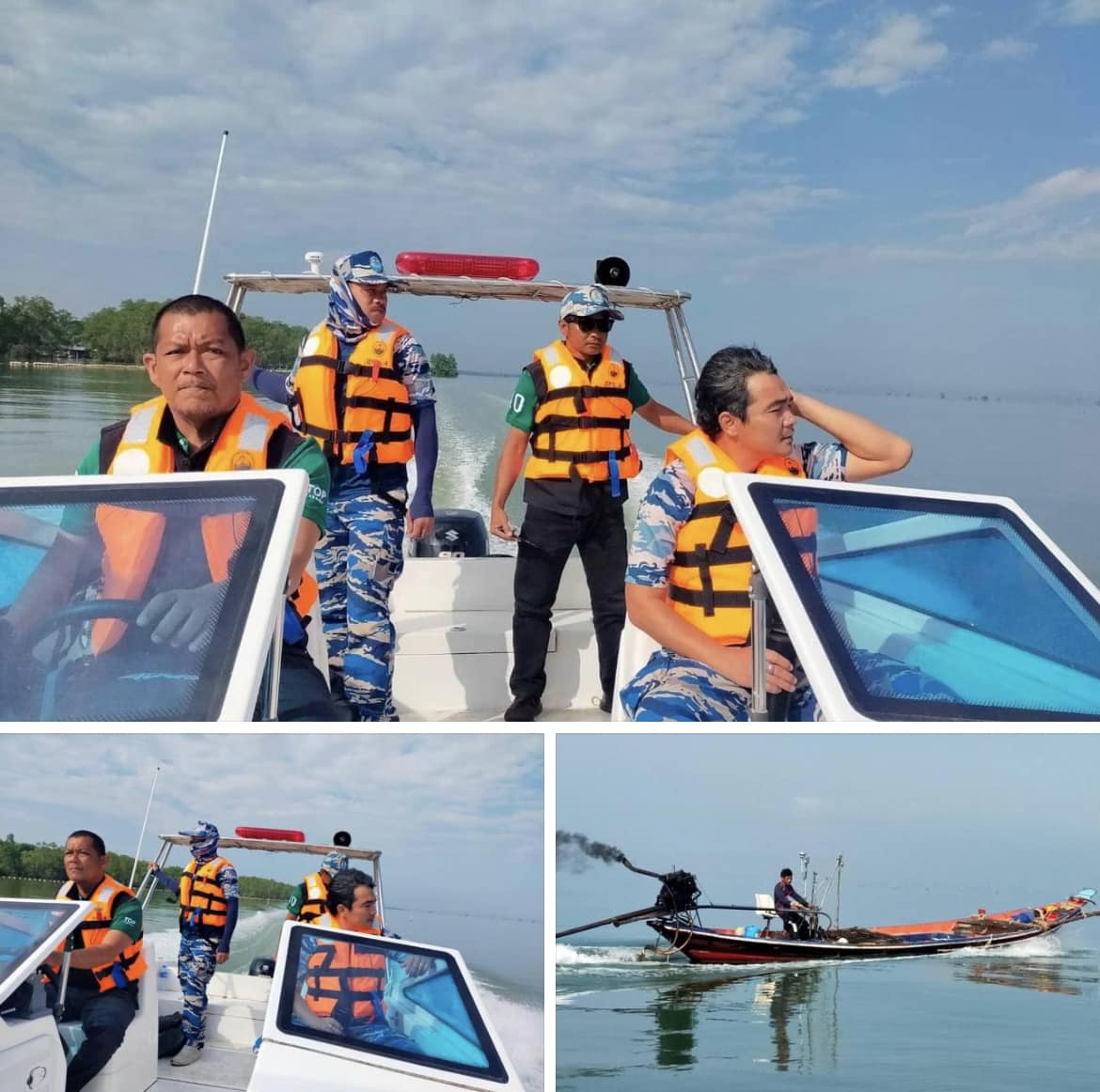 กรม ทช. ลงพื้นที่ลาดตระเวน พบเรือสองลำกำลังคราดหอยในพื้นที่หาดเลนแหลมคุ้งหมอ จังหวัดสุราษฎร์ธานี
