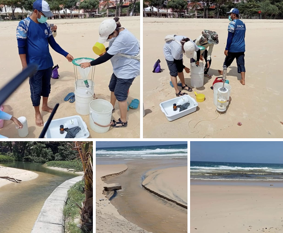 กรมทะเลชายฝั่ง ตรวจสอบการปล่อยน้ำเสียลงสู่ทะเล ชายหาดกะรน จ.ภูเก็ต