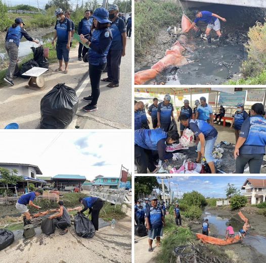 กรมทะเลชายฝั่ง เก็บขยะจากทุ่นกักขยะ (Boom) และ (Litter trap) คลองบางทะลุ จ.เพชรบุรี