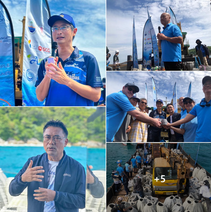 กรมทะเล จับมือ เอสซีจี - ไทยยูเนี่ยน - มูลนิธิ Earth Agenda ผนึกกำลังฟื้นฟูปะการัง จัดวางฐานลงเกาะตัวอ่อนปะการัง 3D Printing เกาะราชาใหญ่ จ.ภูเก็ต