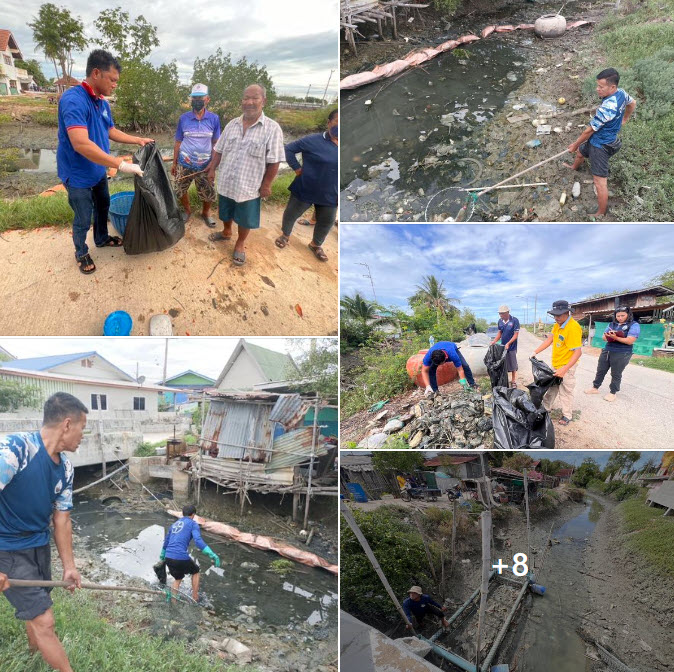 กรมทะเล ร่วมเก็บขยะเนื่องในวันสิ่งแวดล้อมโลก จากทุ่นกักขยะ (Boom) และ (Litter trap) จ.เพชรบุรี
