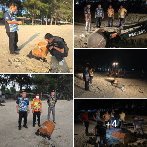 กรม ทช. ลงพื้นที่ชายหาดแม่รำพึง ตรวจสอบสิ่งผิดปกติบริเวณชายหาด