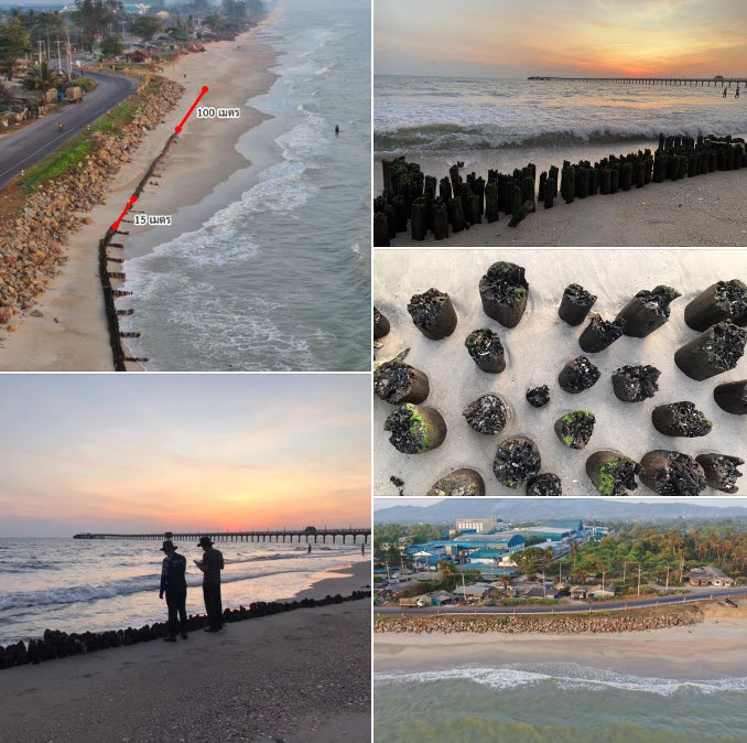 กรมทะเล ติดตามการเปลี่ยนแปลงชายฝั่ง หลังการติดตั้งรั้วดักทราย (sand fence) พื้นที่ชายหาดตำบลเขารูปช้าง อำเภอเมือง จังหวัดสงขลา