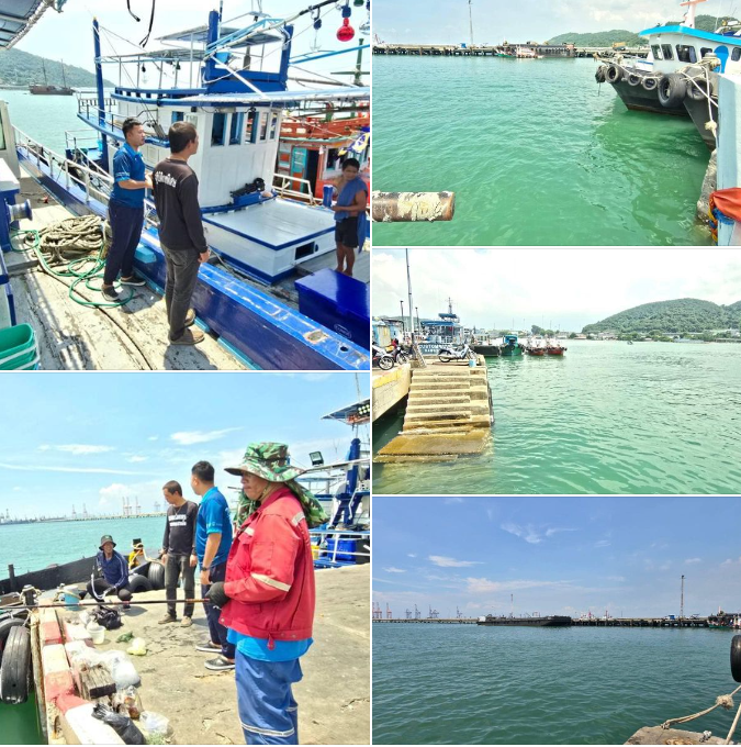กรมทะเล ตรวจสอบหลังได้รับแจ้งพบคราบฟิล์มน้ำมันริมชายหาด บริเวณริมชายหาดบ้านอ่าวอุดม ตำบลทุ่งสุขลา อำเภอศรีราชา จังหวัดชลบุรี
