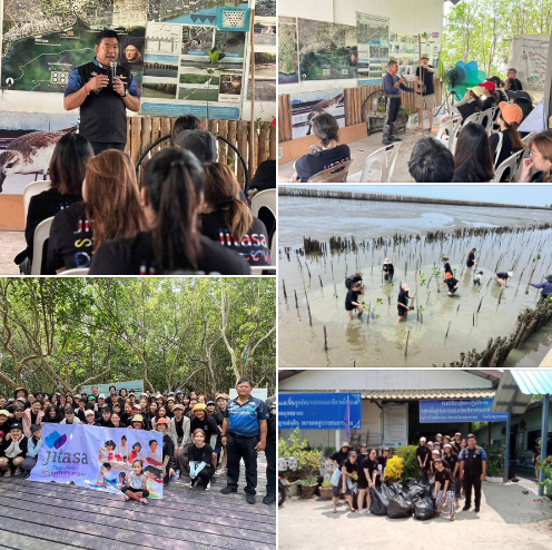 กรมทะเล ร่วมจัดกิจกรรมเก็บขยะทะเลชายฝั่ง ปลูกป่าชายเลน และปล่อยพันธุ์ปูทะเล ณ ศูนย์เรียนรู้และปฏิบัติการอนุรักษ์ฟื้นฟูทรัพยากรธรรมชาติและสิ่งแวดล้อมมหาชัยฝั่งตะวันออก จังหวัดสมุทรสาคร