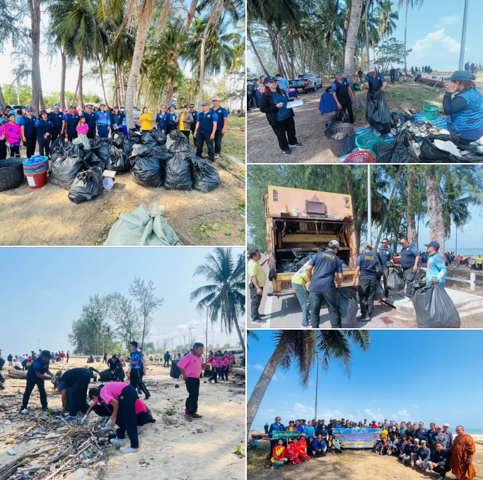 กรมทะเล จัดกิจกรรมเก็บขยะที่ตกค้างในระบบนิเวศที่สำคัญแบบมีส่วนร่วม ณ บริเวณชายหาดละแม-แม่โจ้ หมู่ที่ 5 ตำบลละแม อำเภอละแม จังหวัดชุมพร