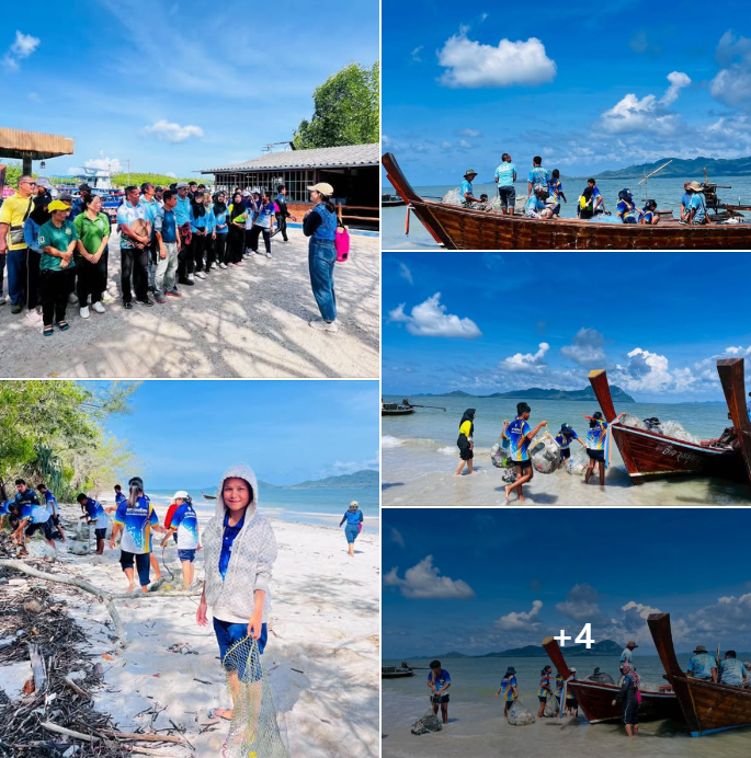 กรม ทช. จัดกิจกรรมรณรงค์เก็บขยะชายหาด ขยะชายฝั่งที่ห่างไกล ภายใต้โครงการส่งเสริมชุมชนต้นแบบด้านการจัดการขยะชุมชนชายฝั่ง ณ บริเวณหาดหยงหลำ ตำบลเกาะลิบง อำเภอกันตัง จังหวัดตรัง