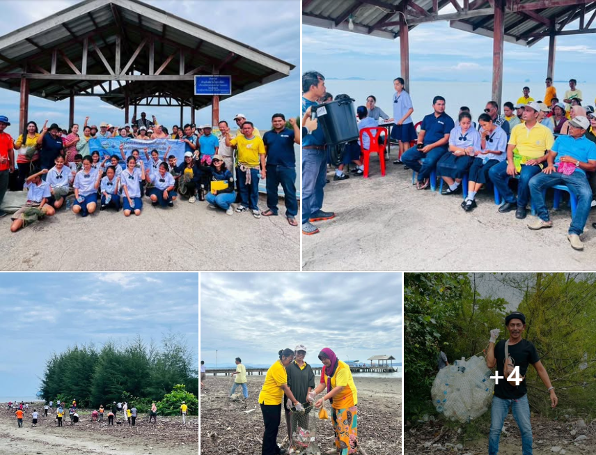 สทช.7 จัดกิจกรรมเก็บขยะบริเวณชายหาดบ้านแหลม พร้อมทั้งร่วมกันคัดแยกขยะและให้ความรู้แก่เยาวชน