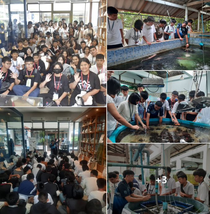 กรม ทช. ให้การต้อนรับคณะครูและนักเรียนห้องเรียนพิเศษ SMP ชั้นมัธยมศึกษาปีที่ 3 จากโรงเรียนหาดใหญ่วิทยาลัย 2 จังหวัดสงขลา เยี่ยมชมศูนย์เรียนรู้ธรรมชาติวิทยาสัตว์และพืชทะเลฝั่งทะเลอันดามัน จังหวัดภูเก็ต