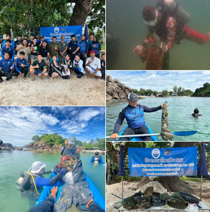 กรมทะเล เปิดกิจกรรมดำน้ำ–เก็บขยะชายหาดอ่าวบ่อทองหลาง กำจัดขยะทะเลสนับสนุนเครือข่ายชุมชนชายฝั่ง
