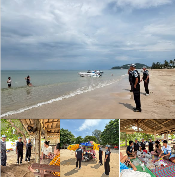 กรมทะเล ปฏิบัติหน้าที่ประจำศูนย์อำนวยการความสะดวกและรักษาความปลอดภัยแก่นักท่องเที่ยวในช่วงเทศกาลสงกรานต์ 2568 พื้นที่หาดแหลมเสด็จ จังหวัดจันทบุรี