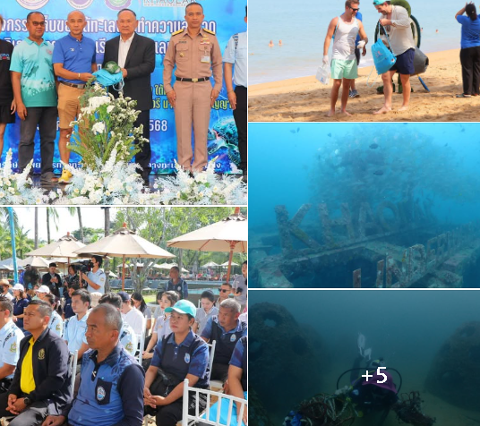 กรมทะเล จัดกิจกรรมเก็บขยะใต้ทะเลและทำความสะอาด บริเวณอุทยานการเรียนรู้ใต้ทะเลเขาหลัก จังหวัดพังงา