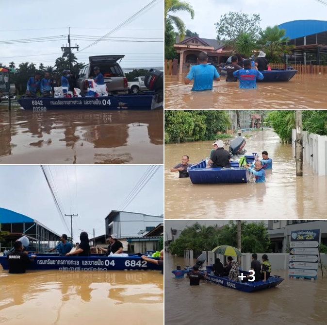กรม ทช. นำเรือกรมทรัพยากรทางทะเลและชายฝั่ง 04 (ท้องแบน) พร้อมด้วยเจ้าหน้าที่เข้าพื้นที่ให้การช่วยเหลือผู้ประสบอุทกภัยน้ำท่วม บริเวณ บ้านสงขลา หมู่ที่ 2 ตำบลตลาด อำเภอไชยา จังหวัดสุราษฎร์ธานี