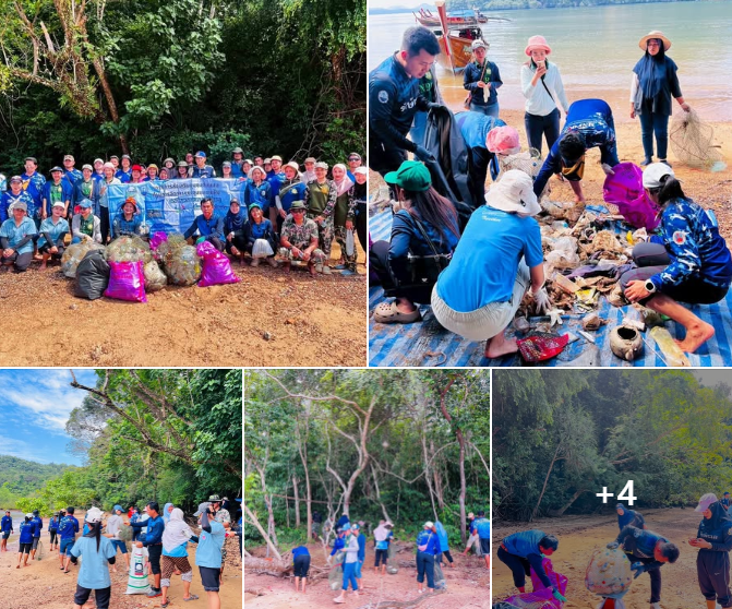 กรมทะเล จัดกิจกรรมรณรงค์เก็บขยะชายหาด ขยะชายฝั่งที่ห่างไกล บริเวณอ่าวขาม ตำบลไม้ฝาด อำเภอสิเกา จังหวัดตรัง