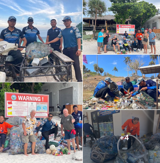 กรมทะเล ร่วมกับเครือข่ายฯ จัดเก็บขยะชายหาดพื้นที่เกาะราชาใหญ่ จังหวัดภูเก็ต
